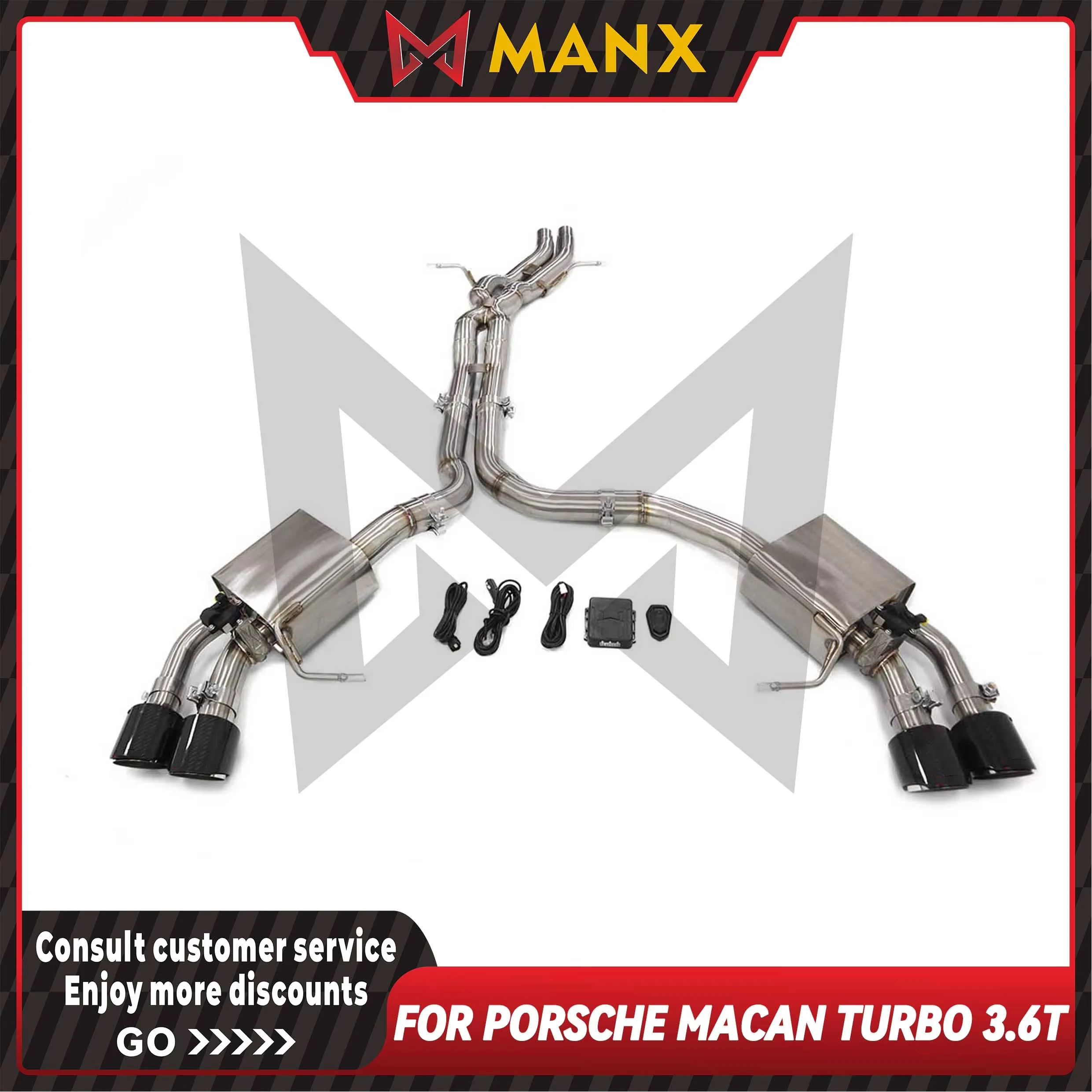 

MANX Stainless Steel Catback for Porsche Macan Turbo 3.6T | Valved Muffler, Performance Exhaust + Perfect Fit