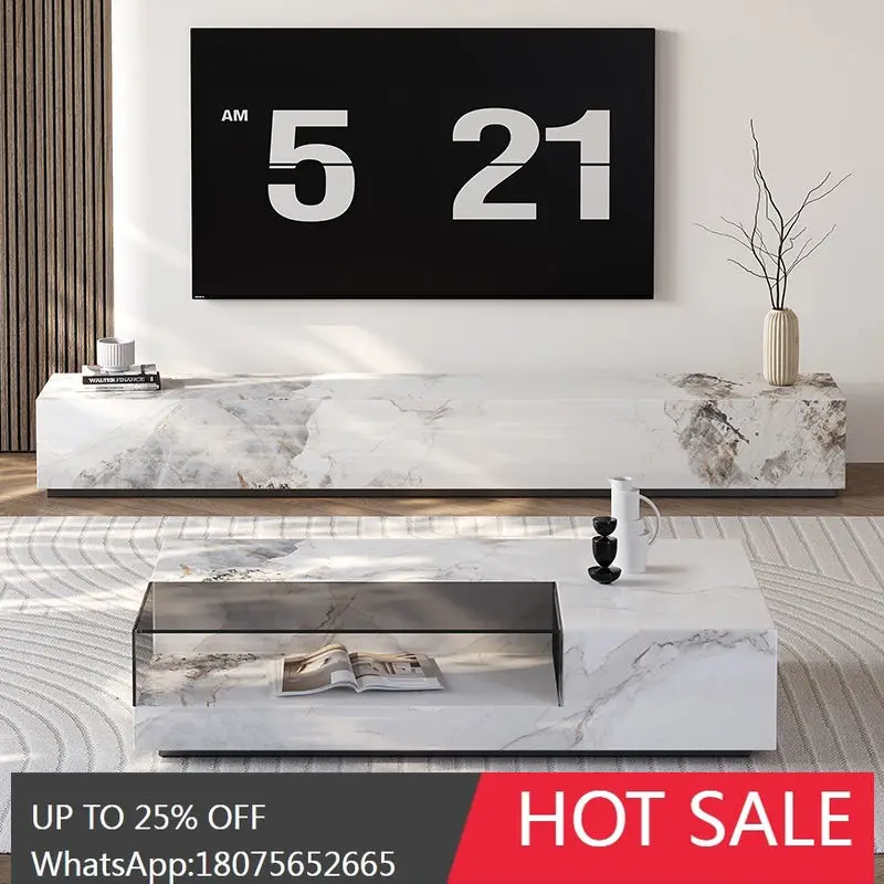 

MJY Rock Slab Modern Flower Stand Coffee Table TV Cabinet Italian Style Combination Small Apartment Floor Customization