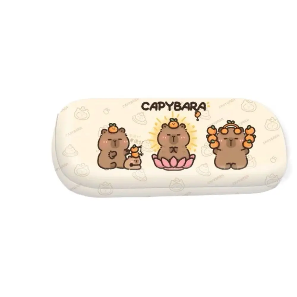 Cute Cartoon Capybara Sunglasses Box PU Leather Anti-fall Sun Glasses Case Portable Automatic Closing Glasses Box Universal