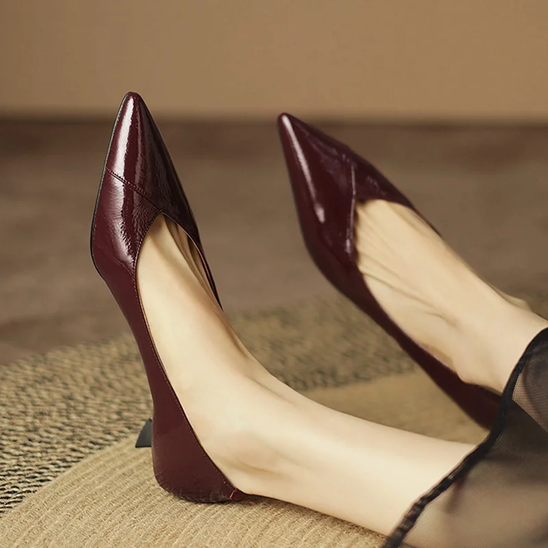

Elegant Heeled Women's Shoes Pointed Toe Shallow Shoes 2025 Pumps Party Luxury Sandals Autumn New Dress Fashion Mujer Zapatos