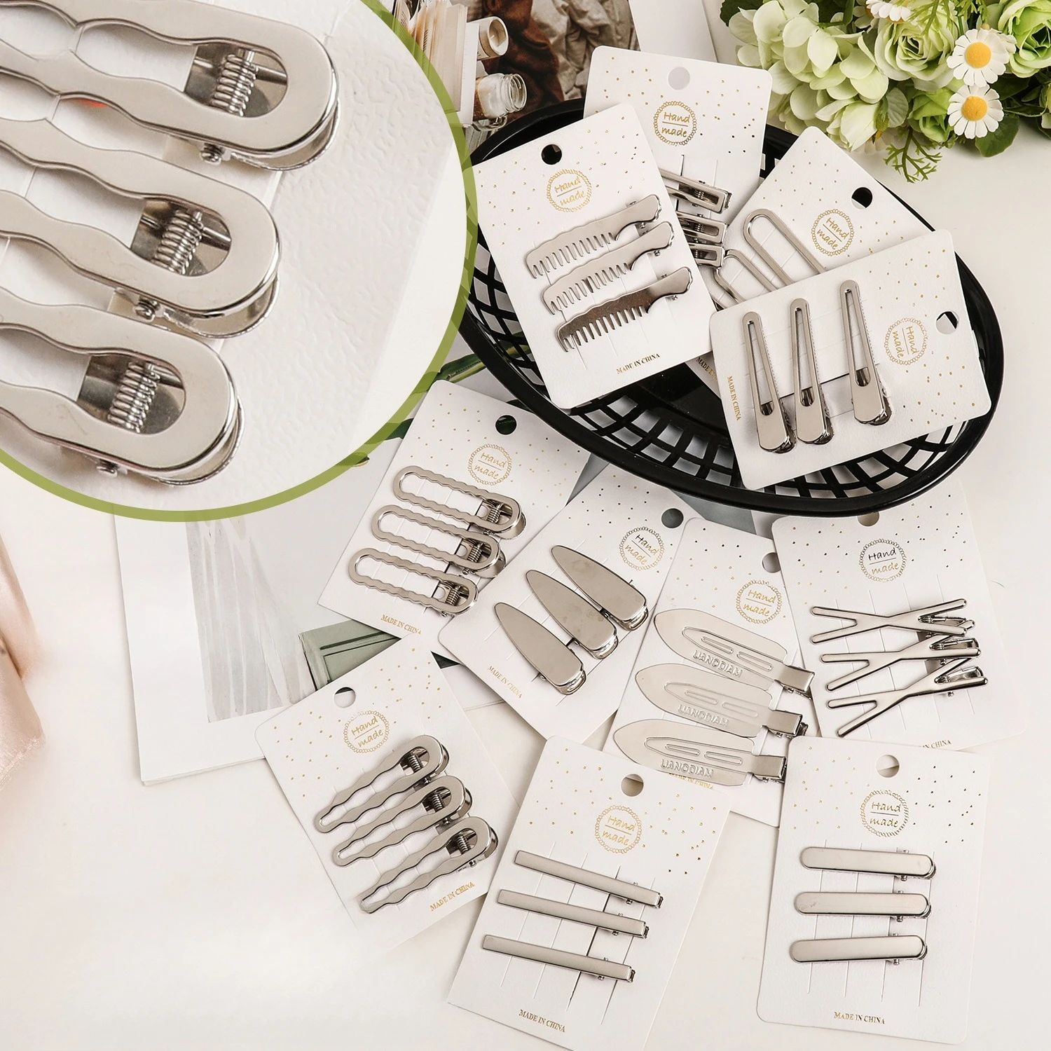 3pcs/set Silver Duckbill Clip Y2K Girls Exquisite Hair Clips Women Sweet Hairpins Bangs Side Barrettes Fashion Hair Accessories