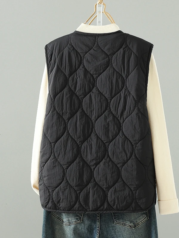 양털 벨벳 충전 여성 조끼 루즈핏 보온 이너웨어 2025 겨울 패션 싱글 버튼 클로저