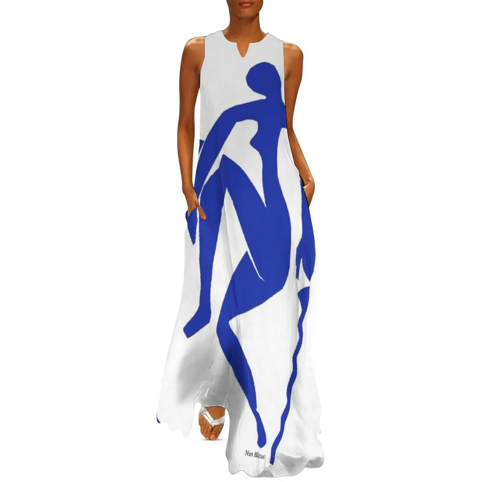 

GRAND PALAIS : Vintage 1970 Matisse Nus Bleus La Chevelure Exhibit Advertising Print Long Dress dress women elegant luxury