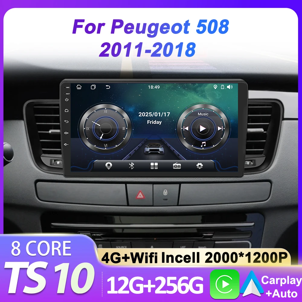 

Carplay Wireless Android Auto For Peugeot 508 2011-2018 Stereo Head Unit Touch Screen 5G Wifi Intelligent System Mirror Link