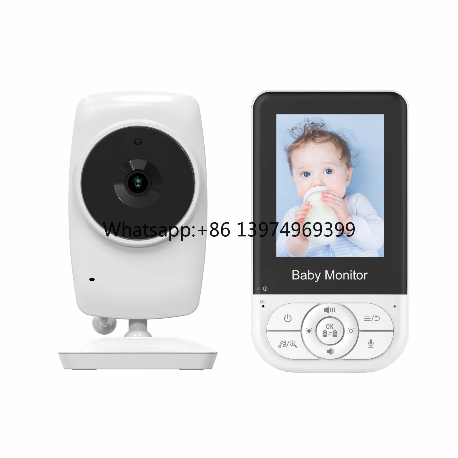 Factory Price Baby Pet Monitor 2.8 Inch Screen Eco Mode Night Vision 720P Two-way Audio IP65 Waterproof Feeding Reminder Video