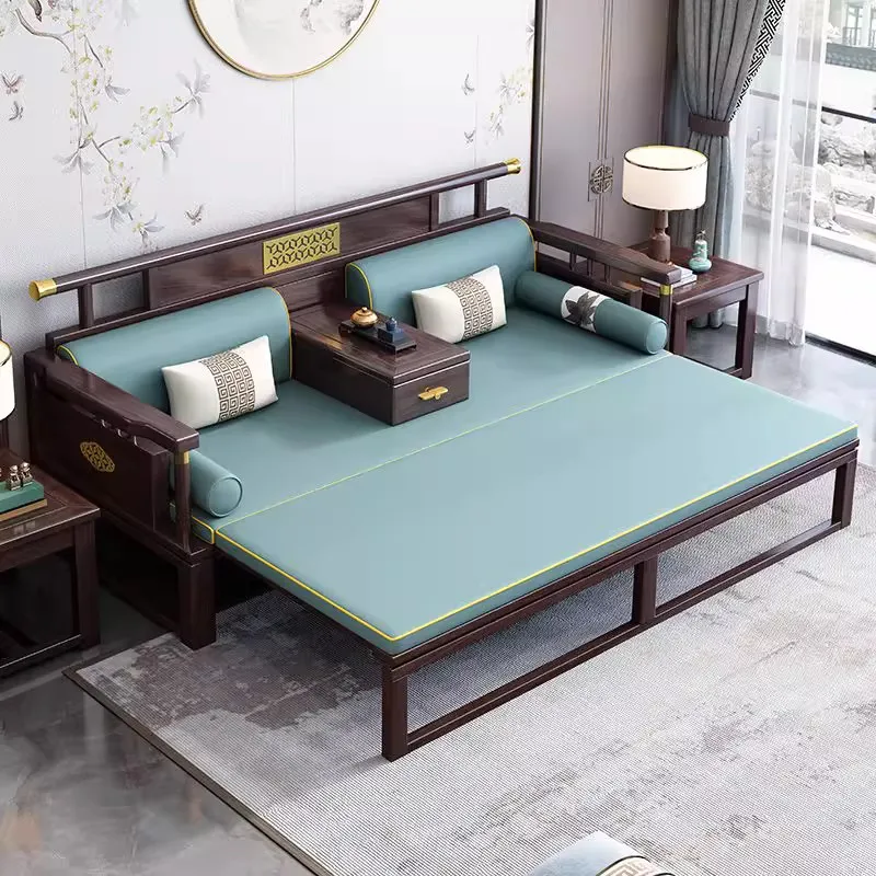 CX new Chinese solid wood, modern simple living room office dual-purpose retractable push-pull, bed