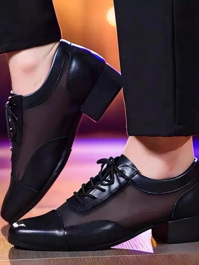 chaussures-de-danse-latine-en-cuir-noir-pour-hommes-respirantes-en-maille-a-talon-moyen-a-lacets-semelle-souple-polyvalentes-confortables-et-sportives