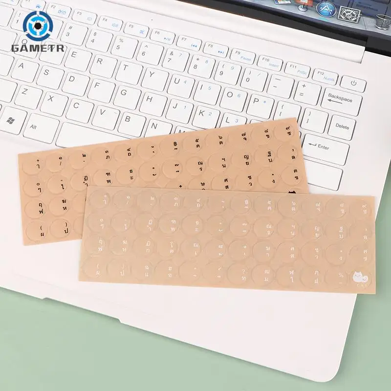 Round Transparent Sticker PC Desktop Keyboard Matte Sticker Thai Full Keyboard Waterproof Keyboard Protector Stickers