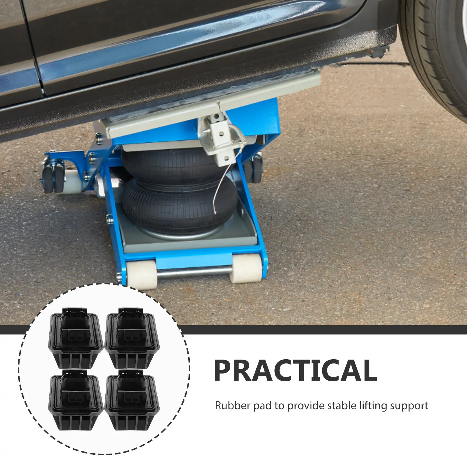 4Pcs Heavy-Duty Rubber Jack Pucks for Car Lifting Floor Jack Base Pads Antislip Lift Support Blocks Automotive Maintenance