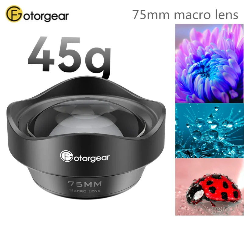 

Fotorgear 75MM 10X Super Macro Lens Phone Camera Lens 17MM Thread HD Phone Lens with Clip for iPhone Piexl Huawei Xiaomi Plus