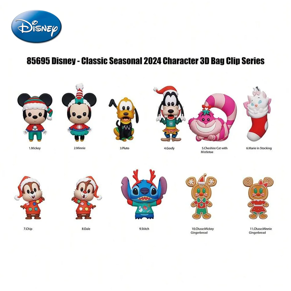 Disney-bolsa ciega de PVC con licencia oficial, llavero con caja, Mickey Minnie, Goofy Stitch, regalo coleccionable, bolsa ciega de Disney, 1 ud.