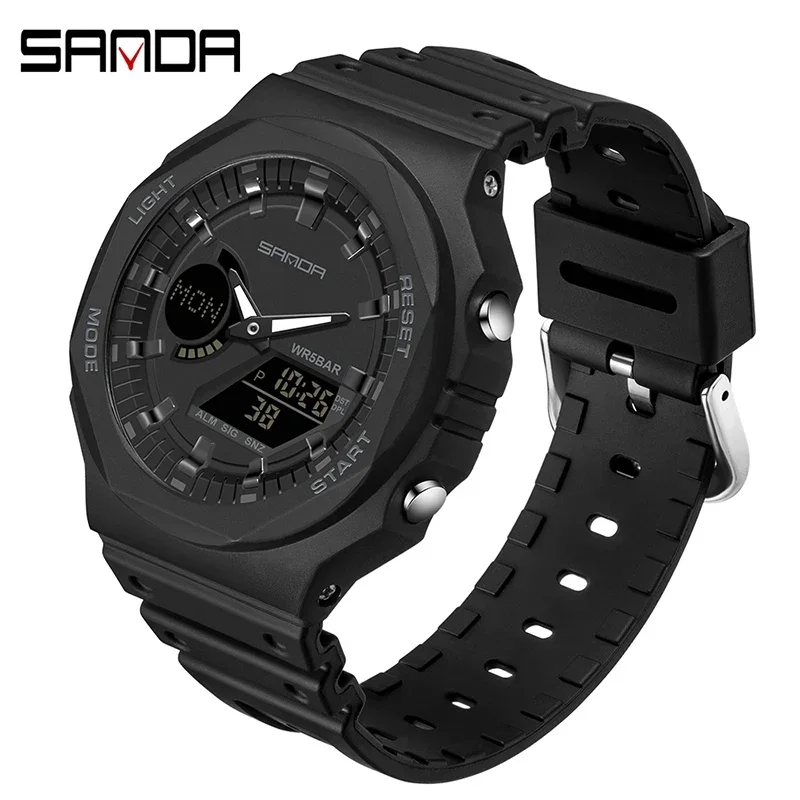 SANDA 6016 Military Waterproof Date Electronic Watch Boy Girl Relogio Masculino Outdoor Sports Watches Men LED Digital Watches