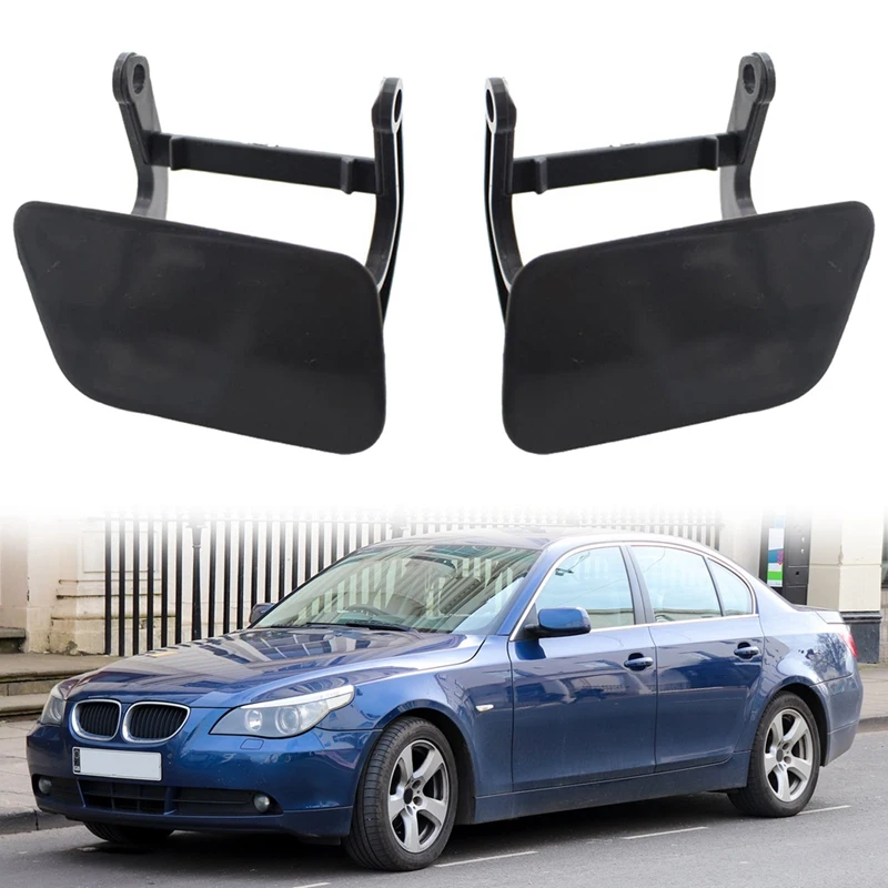 Car Front Bumper Headlight Washer Spray Nozzle Cover Headlight Washer Jet Cap For-BMW 5-Series E60 E61 2003-2010