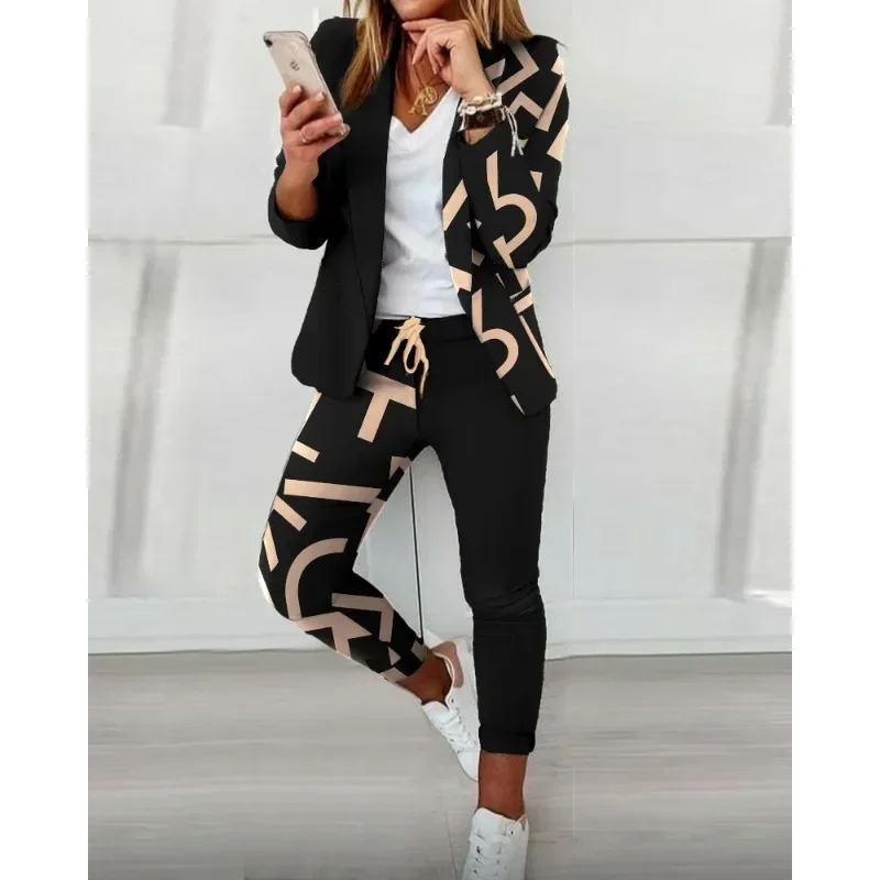 Spring Autumn Blazer Coat Pants Suit 2024 Office Lady Blazer Suit Y2K INS Clothes Outfits Two Piece Sets Womens Outifits