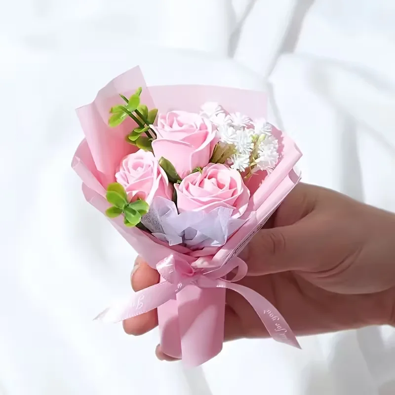 Ein Strauß Künstliche Mini-Rosen, Geeignet für Heimdekoration, Partys, Hochzeitsdekoration, Valentinstagsgeschenke – Detail 6