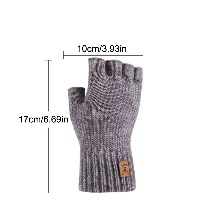 New Men's Warm Gloves Winter Touch Screen Plus Fleece Gloves Cold Warm Wool Knitted Gloves For All