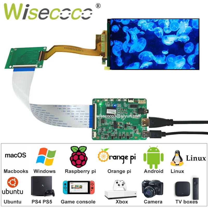 5.5 Inch 2K LCD 2560x1440 IPS 480 Nits Brightness Panel Laptops Android Raspberry pi DIY Projects Display