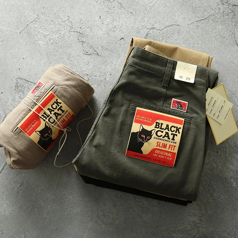 الدب المنزل الوزن الثقيل حك الأمريكية ماركة غير رسمية الرجال الأساسية القطن الرجعية مستقيم الساق تشينو السراويل الشباب الاتجاه Su 2025 جديد