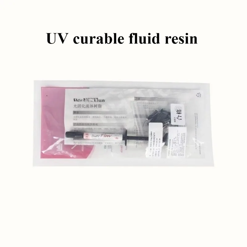 Dental Materials UV Curable Resin Dental Fluid Resin Low Viscosity Properties Good Flowability Dental Laboratory Repair Tools