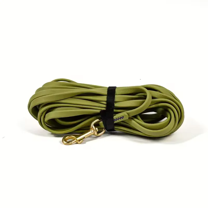 1,5-9 m PVC-beschichtete Hundeleine, 1 cm breit, 4 mm dick, wasserdicht, lange Trainingsleine mit Messinghaken für kleine und mittelgroße Hunde