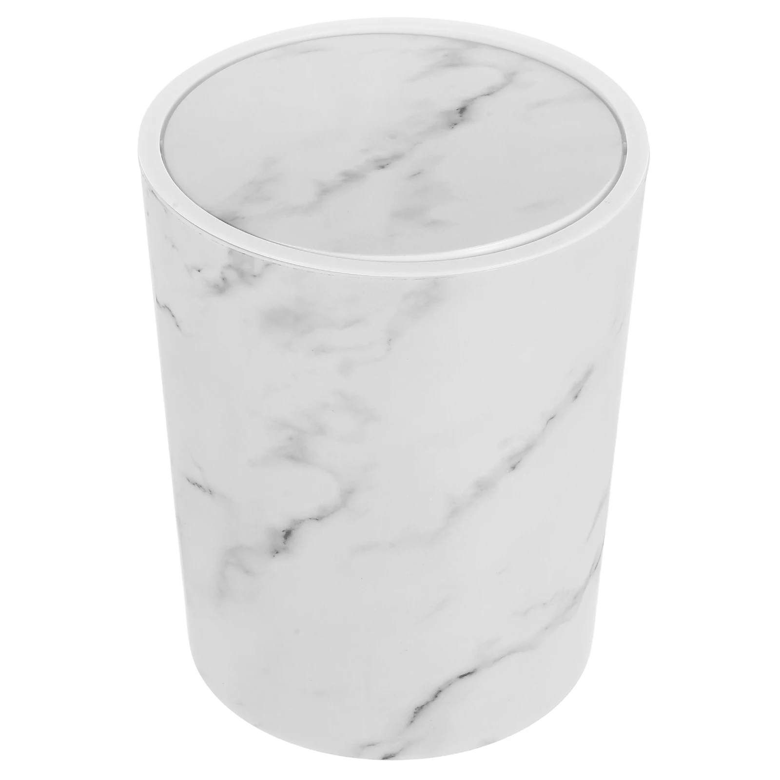 

Trash Bin Large Capacity Plastic Waste Marble Container Wastebasket Bathroom Office Bathroom Home