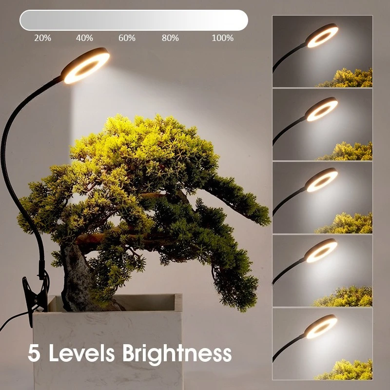 Pot Mounted Clip Full Spectrum Grow Light Desktop Succulent Coloring Beautify Lamp Herb Seedling Growth Clamp Fill Light