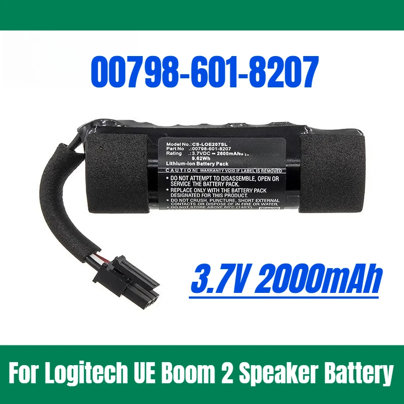 

3.7V 2000mAh for Logitech UE Boom 2 Speaker Battery 00798-601-8207
