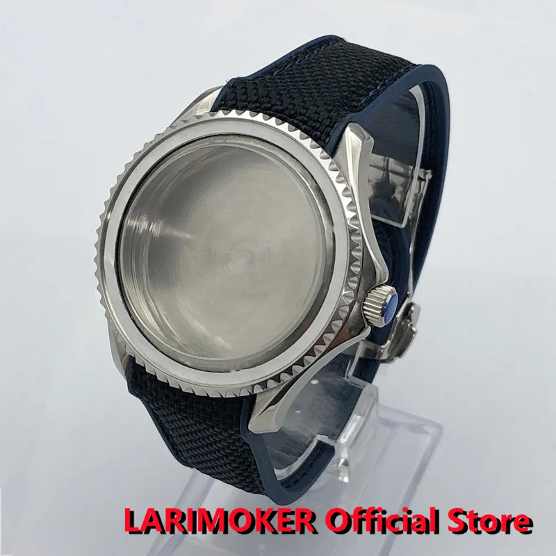 LARIMOKER 41mm Silver Sterile Sapphire Glass NH35 Watch Case fit NH36 ETA2824 2836 Mingzhu DG2813 3804 Miyota 8205 8215 Movement