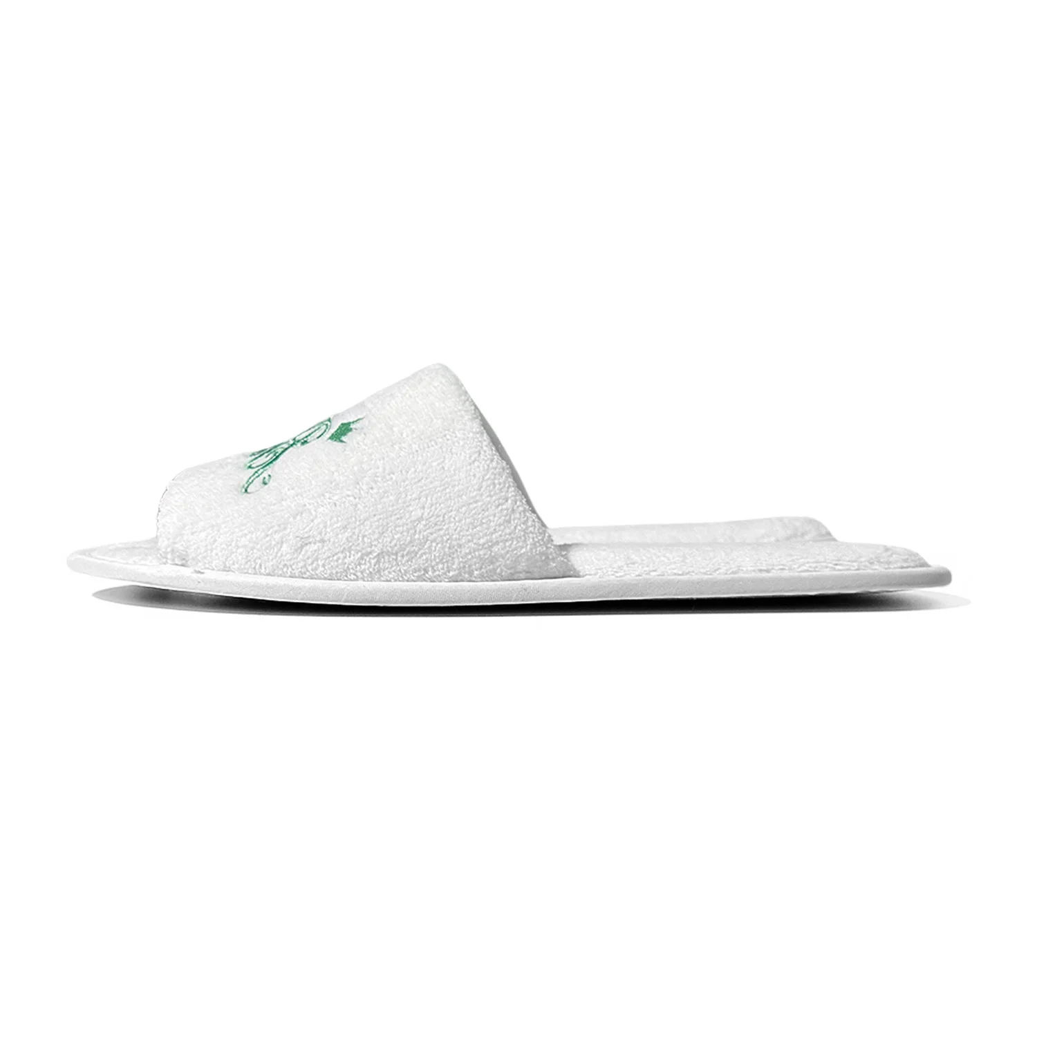 Braut und Brautjungfer, Hochzeit, Party, Gäste, Zuhause, Slip-On-Schuhe, Brautparty-Hausschuhe, offener Zehenbereich mit goldenem, mintgrünem und rosa – Detail 12
