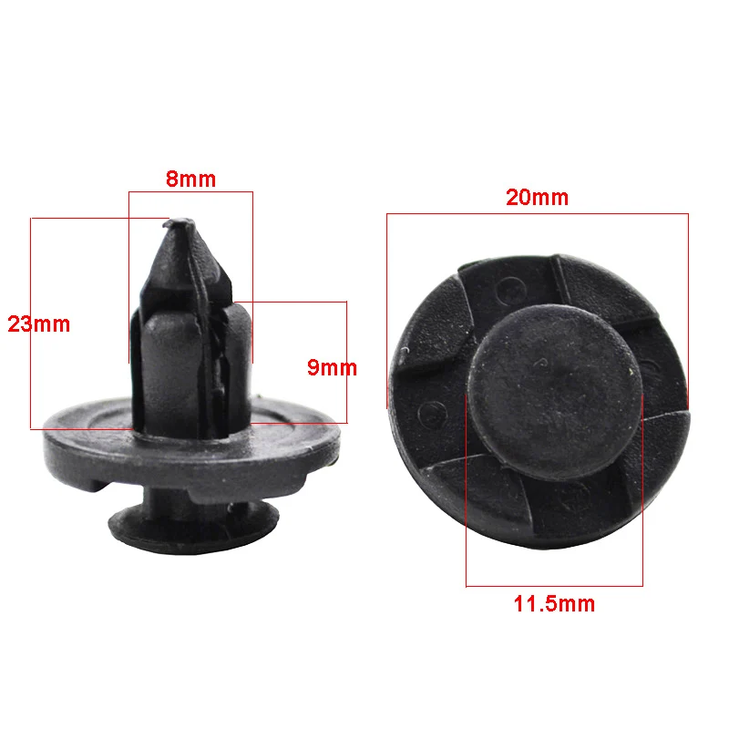 Apktnka 50pcs 8mm For Lexus Subaru Nissan Auto Fasteners Bumper Fender Mud Flap Mudguard Plastic Rivet Fixing Clip Cover Car
