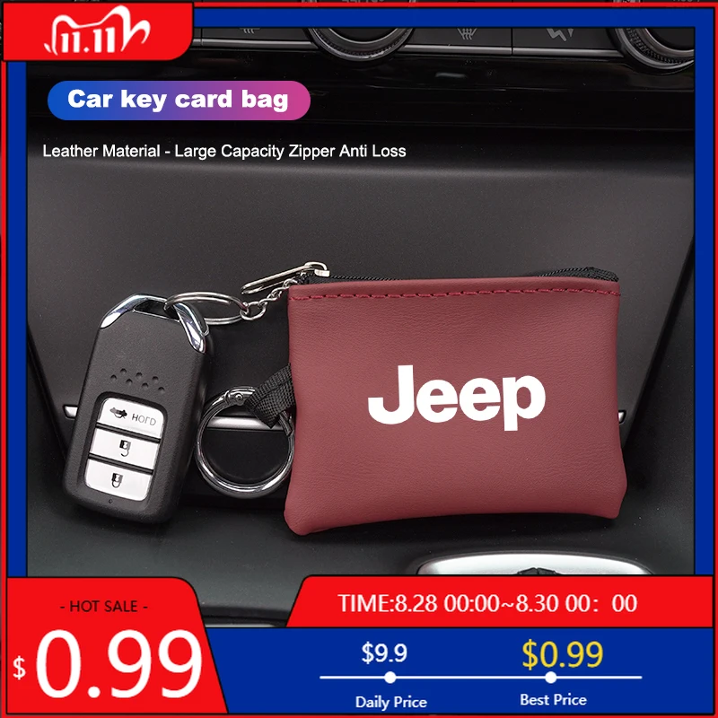 

Подстаканники для ключей от автомобиля, кошелек для монет, сумка для хранения карт, портативная маленькая сумка для Jeep Renegade Wagoneer Avenger Recon Wrangler JK Glad
