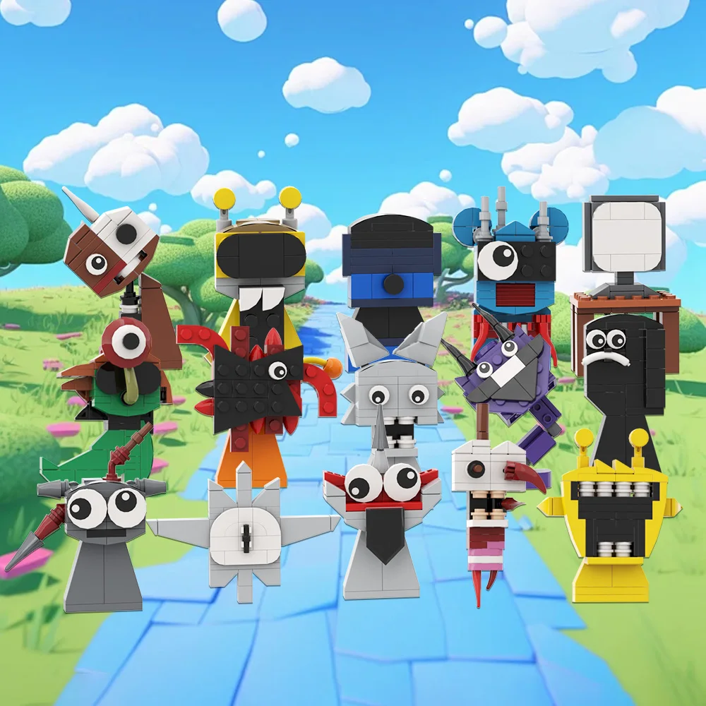 Novos jogos de música moc incredibox sprunki blocos de construção conjuntos de modelos bonecas bonitos tijolos criativos brinquedos montados crianças presentes aniversário