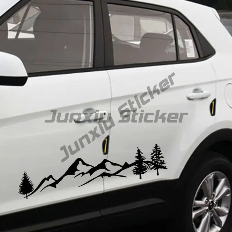 Alpine Forest Pattern Car Vinyl Sticker, Used for Campers, Trailers, Trucks, Bumper Decals in Various Sizes PVC material