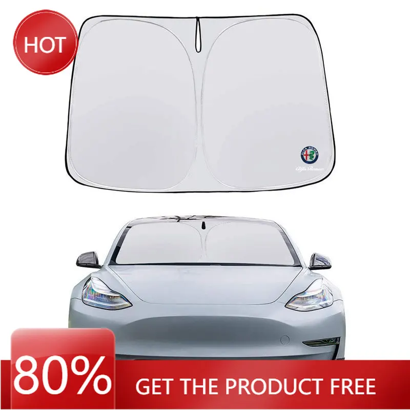 

Hub Caps Car Sunshade Sun-proof Front Windshield Protection Cover For Alfa Romeo Giulia Stelvio Giulietta 159 147 156 166 Car Ac