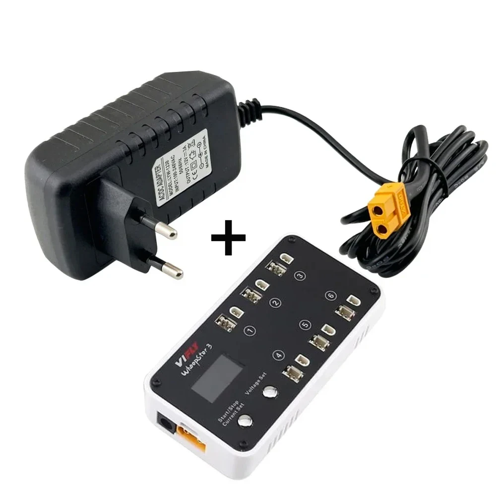 

VIFLY WhoopStor 3 V3 6 Ports 1S LIPO Battery Charger Discharger Storage Function for FPV Tinywhoop 4.2V 4.35V BT2.0 PH2.0