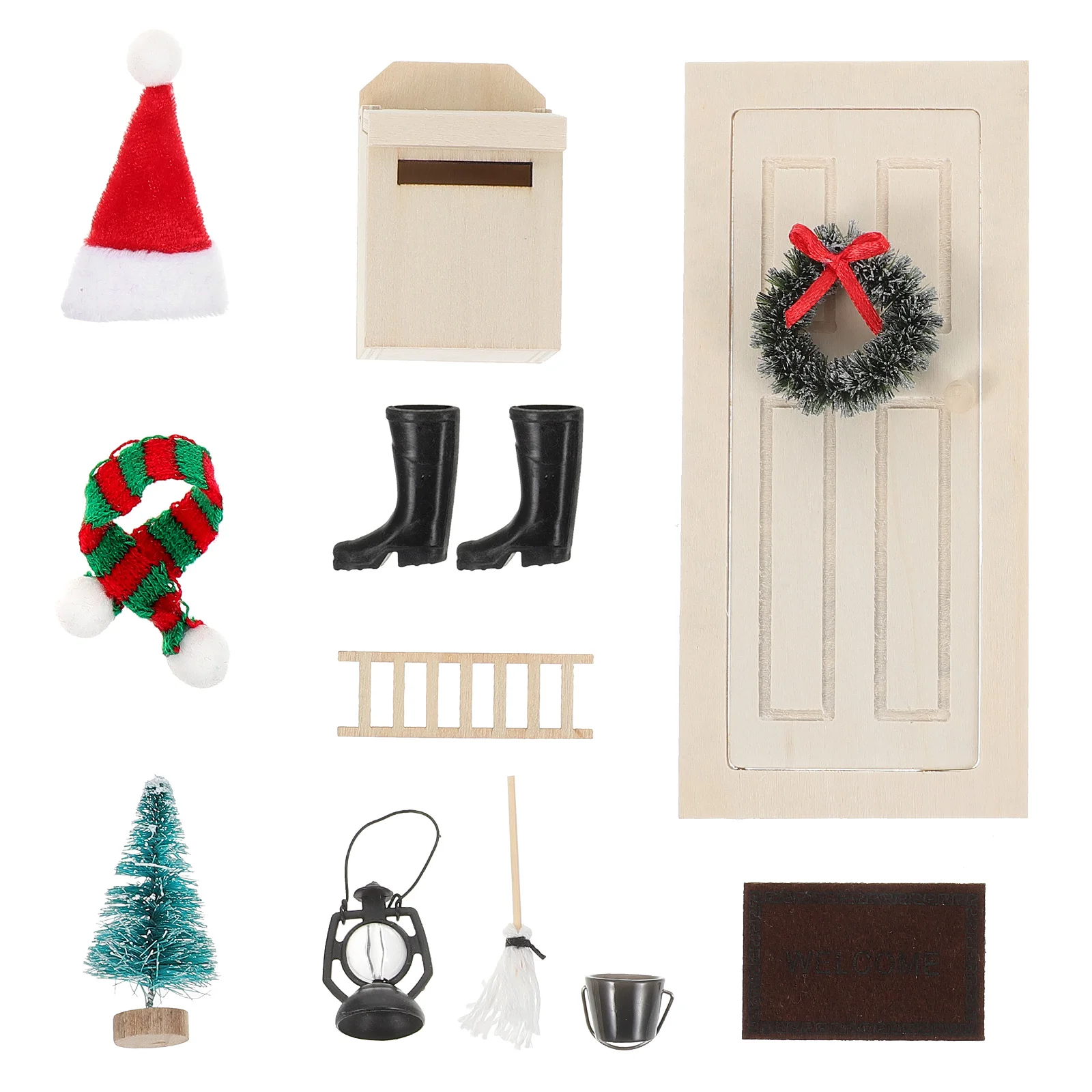 

1Set Christmas Themed Mini Decor Xmas Mini Door Decorations for Micro Landscape Accessories DIY House Decor Kit High-Quality