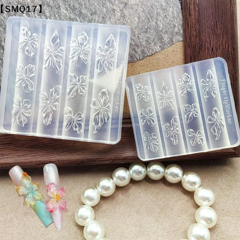 1Pcs 3D Stereo Flower Nail Silicone Mold Flexible Transparent Resin Casting Mould DIY Nail Art Decoration Handmade Craft【SMQ】