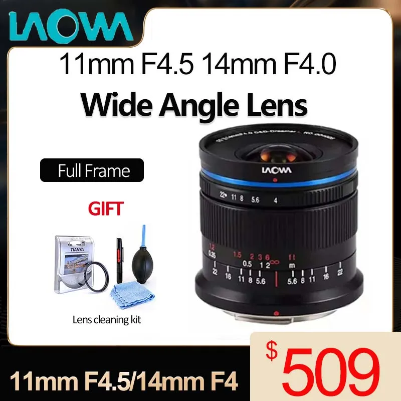 

LAOWA 11mm F4.5 14mm F4.0 Full Frame Manual Focus Lightweight Ultra Wide Angle Lens for Canon RF Nikon Z Sony E Leica M DJI