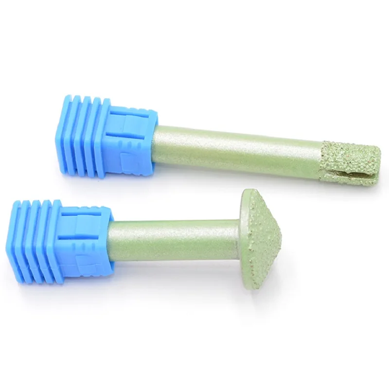 CNC Vaccum Brazed Diamond Engraving Bits Router Bits Cylinder V Sharp End Mill Marble Granite Natural Stone 2pcs/lot