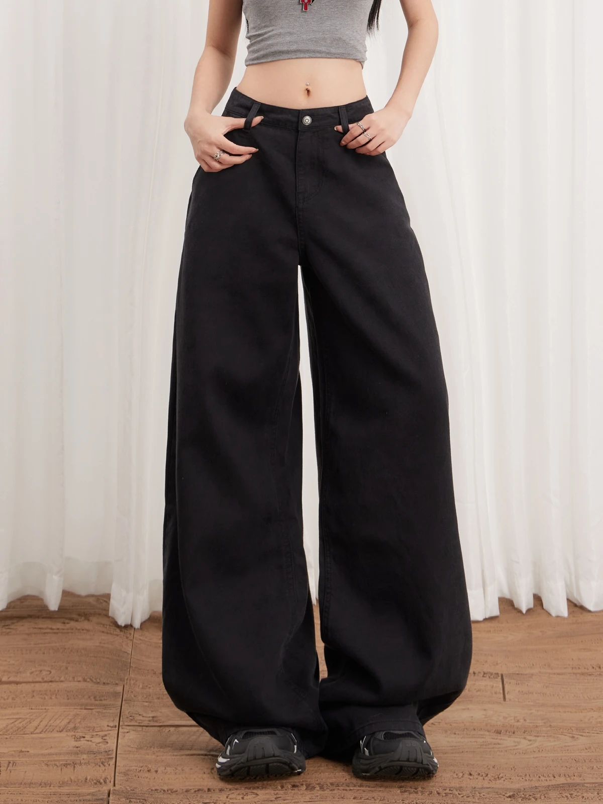 

ZHISILAO New Black High Waist Full Length Denim Pants Women Vintage Casual Loose Baggy Jeans Streetwear Summer 2025