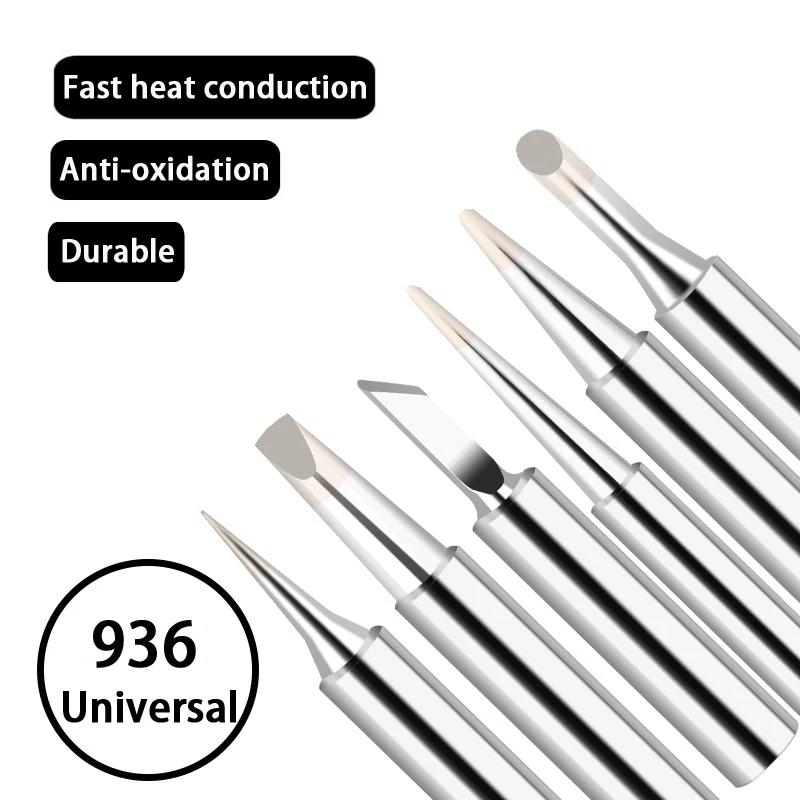 5pcs/set 900M-T Series K/SK/B/I/IS/1C/2C/3C/4C/2.4D/3.2D Soldering Iron Tips Lead-Free Welding Head Soldering Tool Accessories