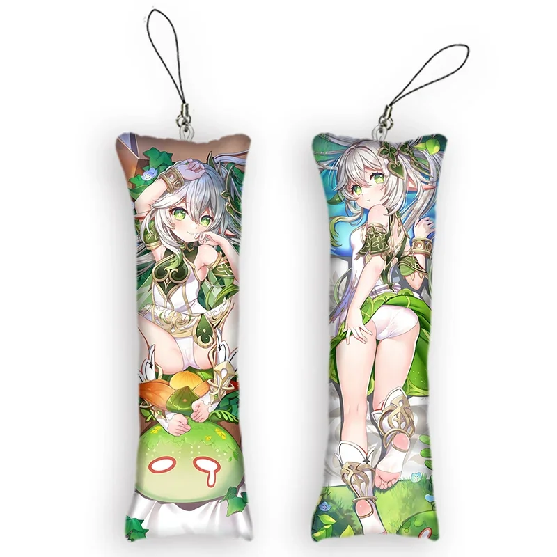 Genshin Impact Mini Chaveiro, Nahida, Dakimakura, Chaveiro Anime Bonito, Decoração de Travesseiro Pequeno, Pingente, Presente Otaku, Mochila Pingentes