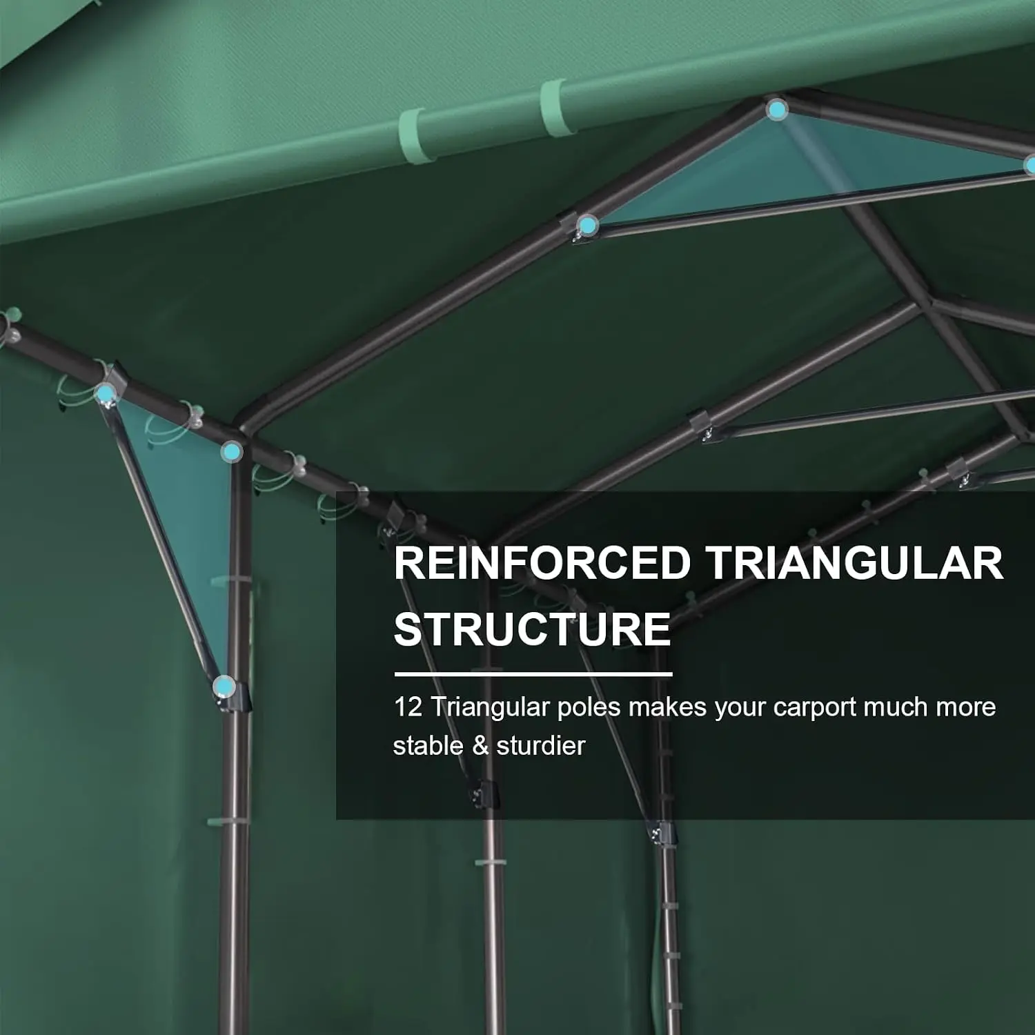 10x20FT Heavy Duty Portable Carport with Sidewalls & Door, Customized