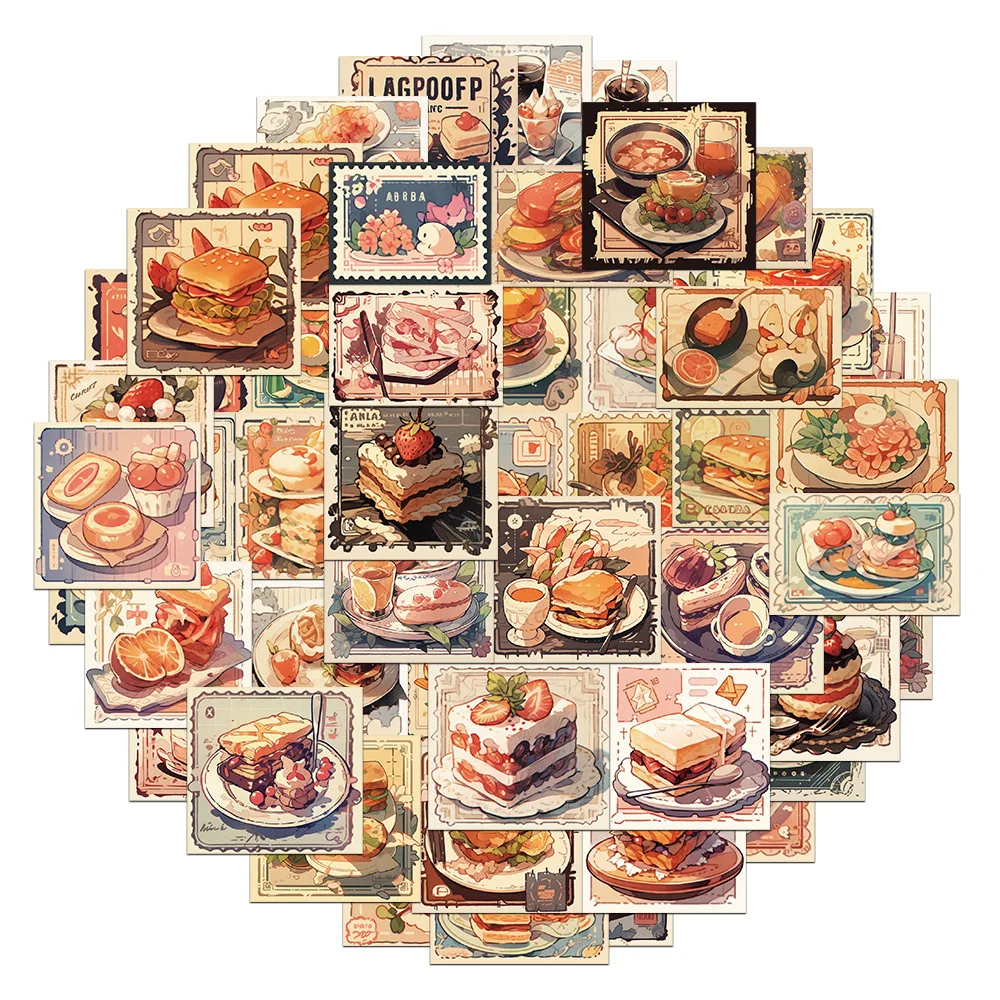 10/30/51pcs Cute cartoon Delicious food stamps graffiti Stickers Decal Laptop Motorcycle Luggage Snowboard Fridge stickers
