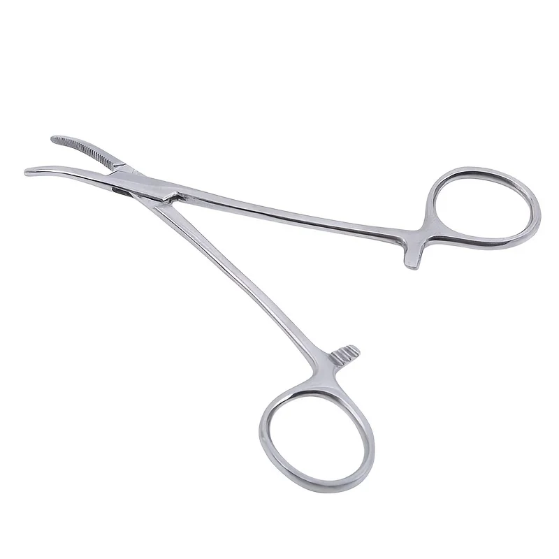 12.5CM Bent-nose/Straight Curved Stainless Steel Locking Elbow Scissors Pliers Hemostatic Forceps Clamp Pliers