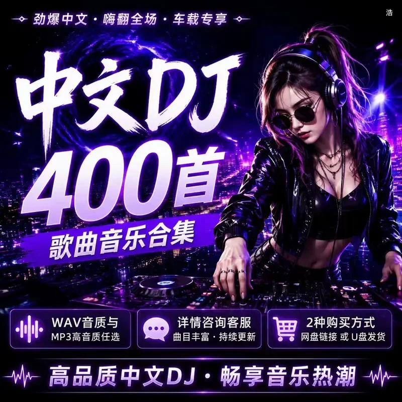 Car Rhythmic Chinese DJ Music U Disk Dynamic Mixing of Popular Chinese Songs Treble Plug and Play USB Stick