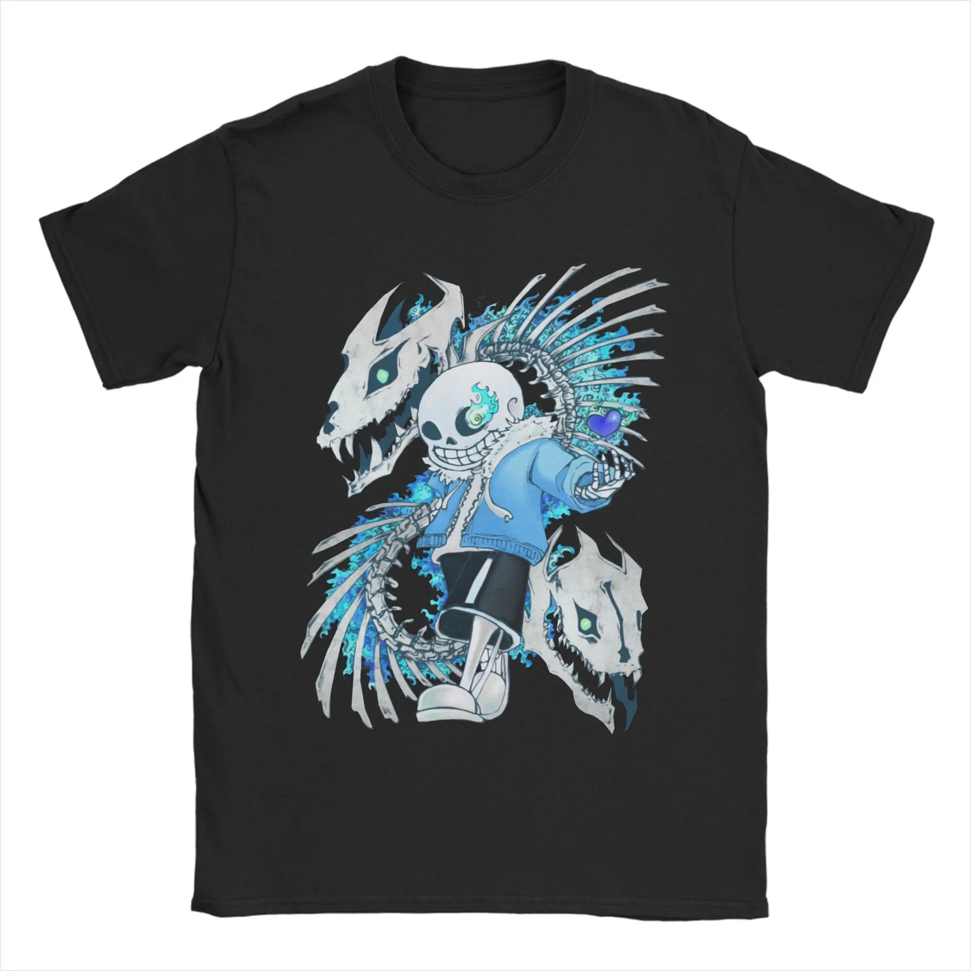 Undertales Sans Skeletons Bones T Shirt Men Women's Cotton Humorous T-Shirts O Neck  Tees Short Sleeve Clothes Gift Idea