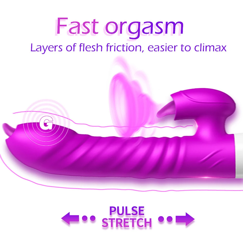 2 In 1 Vibrator For Women Licking Machine Clitoris Stimulator G-Spot Powerful Vibro Dildo Wand Female Clit Sucker Adult Sex Toys