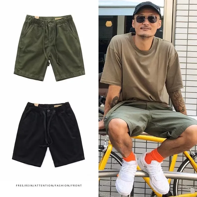 

Men's Summer Thin Pure Cotton ort Pants Casual Low Waist Mid-Length Workwear Straight Leg Youthful Vitali Color