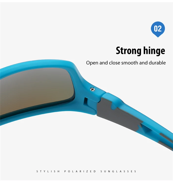 Outdoor-Sport Quadrat Myopie Sonnenbrille Männer polarisierte Mode Anti-Blend-Windschutz verschreibung pflicht ige Sonnenbrille 0 -0.5 -0.75 bis -6.0 – Detail 6